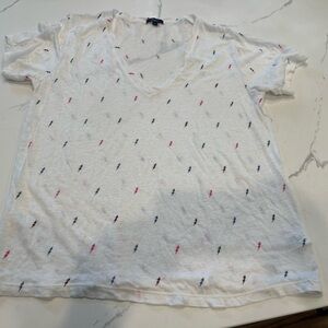 Rails White Tee with Multicolor Lightning Bolts